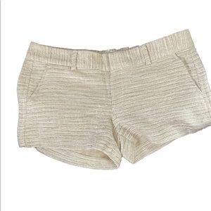 “BANANA REPUBLIC” Off White WITH Gold Thread Tweed Shorts.